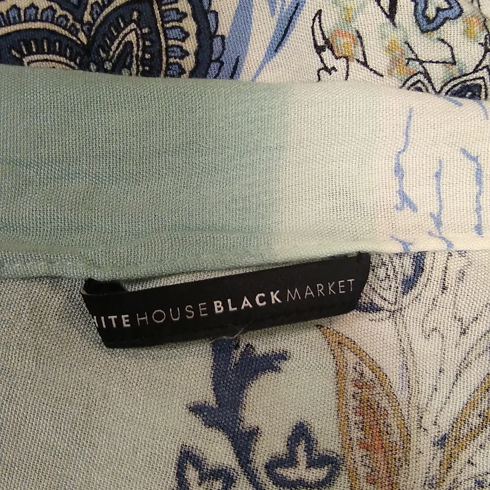 White House Black Market Oblong Scarf Ombre Script 12 X 72